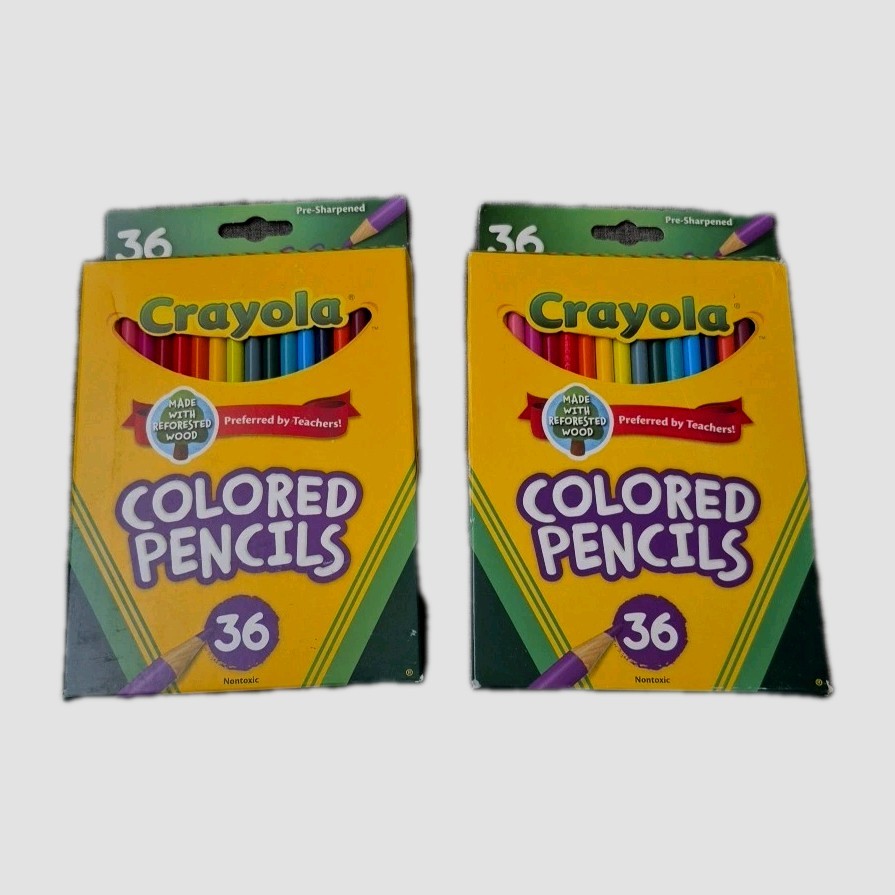 S 36 Different Colors Pre-sharpened Pack Of 2