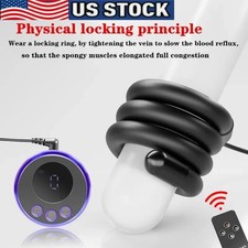 Electric EStim Penis Stretcher Enhancer Ball Scrotum Ring Delay Ejaculation Set