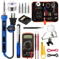 100W Soldering Iron Kit,Adjustable Temperature 180-520  Solder Iron,16 In