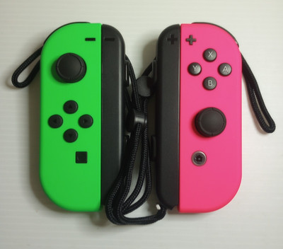 Nintendo Switch Official OEM Neon Pink & Green Joy-Cons Joycons w/Straps