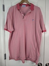 Men's SOUTHERN TIDE Skip Jack POLO XL SHIRT Pink And White Strip EUC