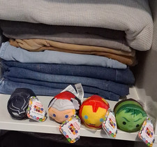 Marvel Tsum Tsum Plush Lot of 4 - Black Panther Thor Iron Man Hulk