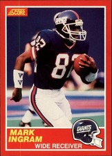 1989 SCORE NFL FOOTBALL Sports Rookie Card #204 ? MARK INGRAM, New York Giants. rookie card picture