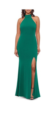#ad Brand New Aqua Women#x27;s Halter Gown In Green SIze 14 $149.00