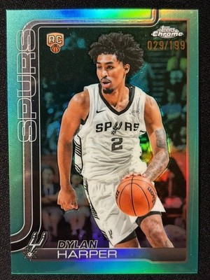 2025-26 Topps Chrome Dylan Harper True Aqua Refractor RC Rookie 29/199 #252