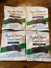 RUSSELL STOVER Lot of 4 Sugar Free Dark Chocolate 4 Individually Wrapped/Bag