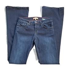 Sanctuary Denim Envy Flare Leg Jeans Dark Wash Indigo Blue Stretch Size 28