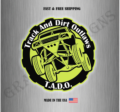 #ad TRACK AND DIRT OUTLAWS VINYL DECAL STICKER CAR TRUCK WINDOW US MADE BUBBLE FREE $12.88