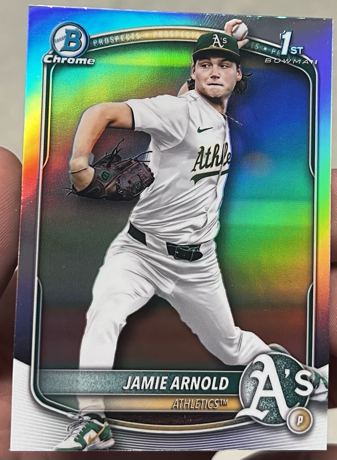 2025 Bowman Draft | Jamie Arnold | 1st Bowman Chrome Refractor | Athletics JS