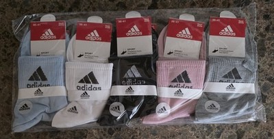 New Adidas Women' Original Trefoil Quarter Ankle Socks 10 Pair US Size 6-10