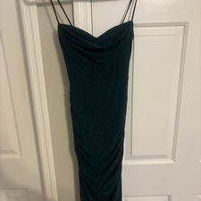 Women’s Dark Green Sparkly Long Fitted Dress (Size XS)