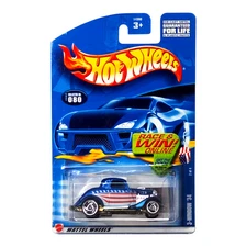 HOT WHEELS 3-Window '34 Ford Blue Hot Rod Star Spangled Mainline 1:64 54390 2002