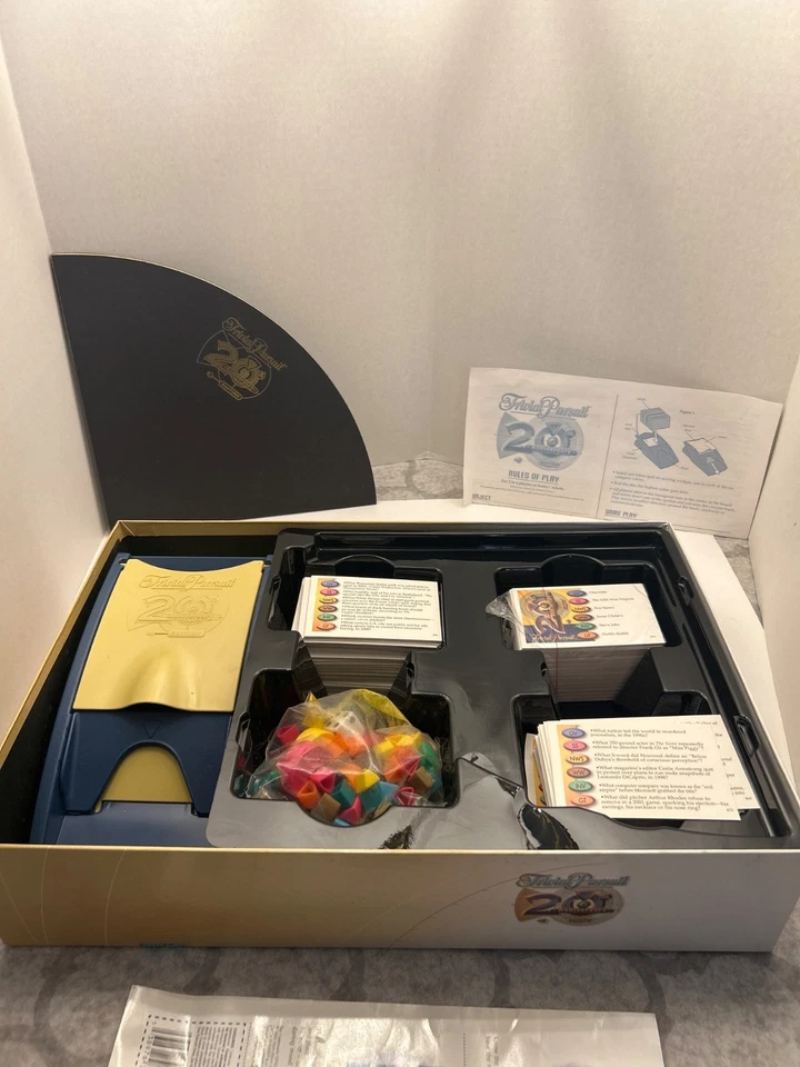 Trivial Pursuit 20th Anniversary Edition Family Board Trivia Game Hasbro - Image 3 of 3