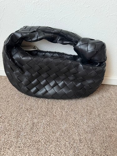 Bottega Veneta Mini Jodie Black Intrecciato Leather Handbag Used
