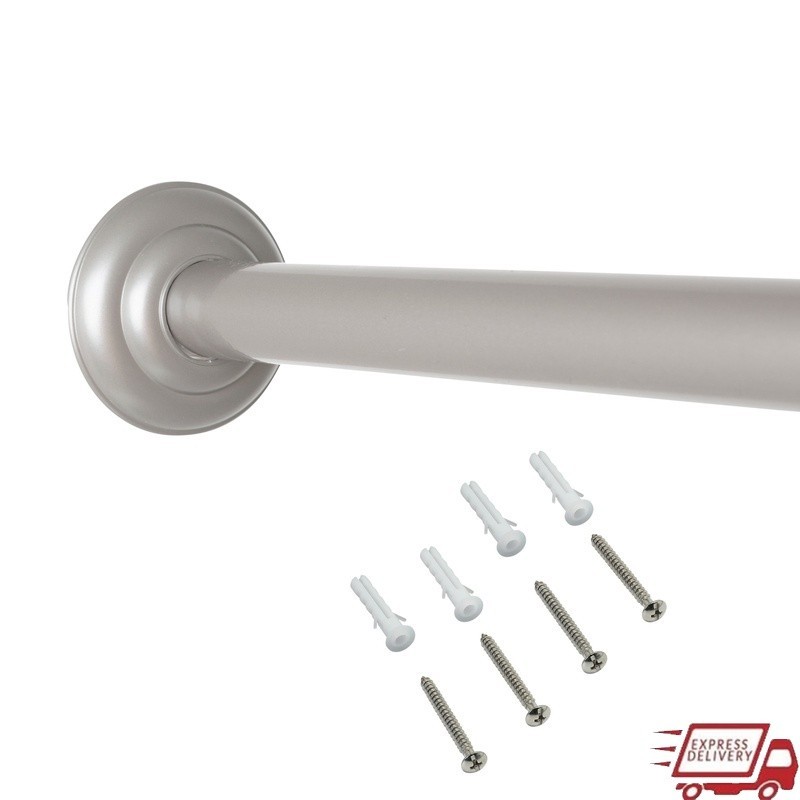 Adjustable Wall Mount Shower Curtain Rod Rust Resistant Meta