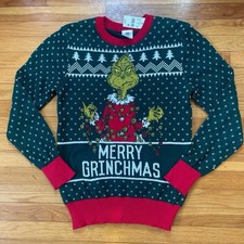 Merry Grinchmas Ugly Christmas Green  Red Sweater WM Size M New with Tags
