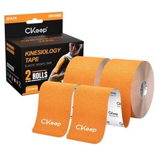 CKeep Kinesiology Tape, Uncut 2 Rolls, Original Cotton Elastic Premium Orange