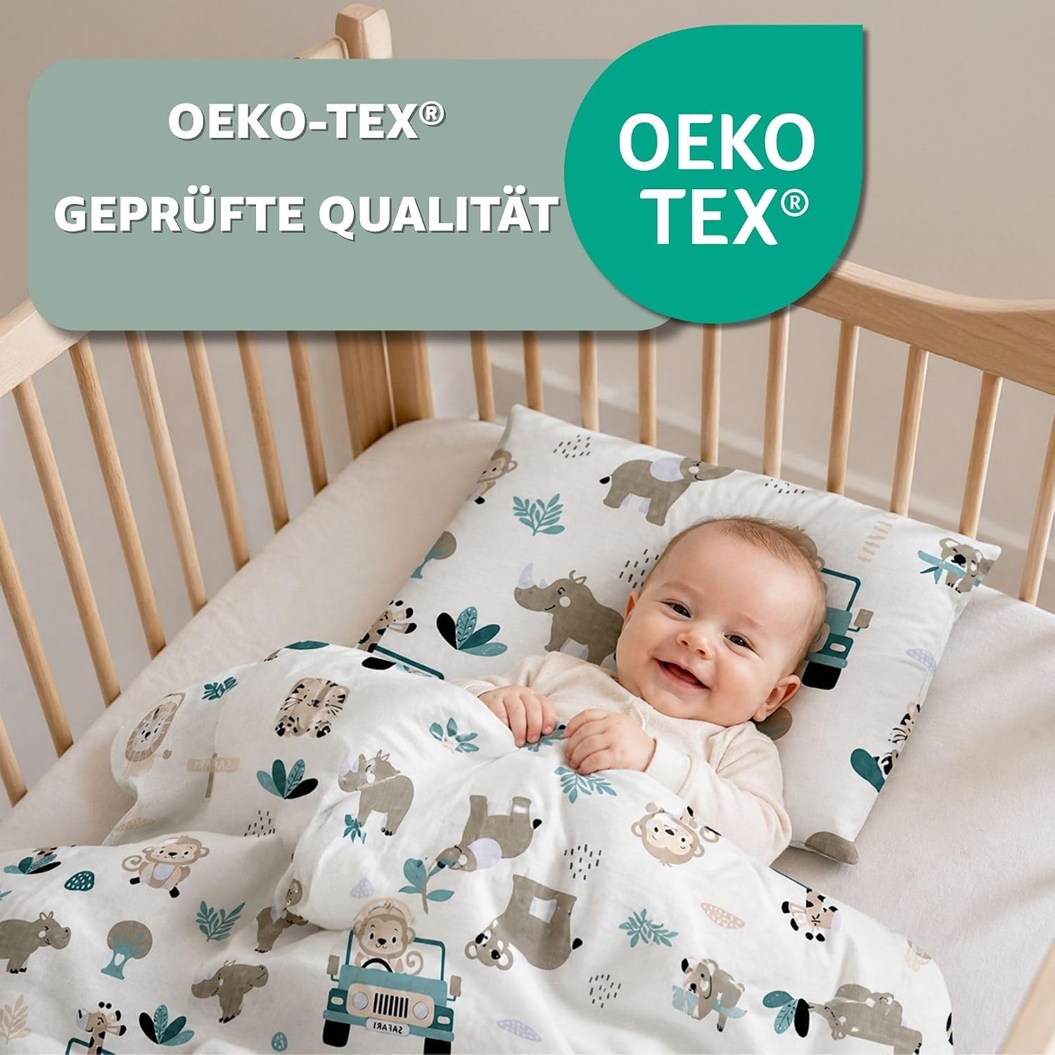 Set copripiumino bambino 100x135 cm cotone reversibile federa 40x60 foto 4