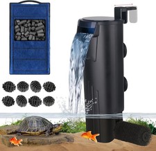 Turtle Tank Filter Aquarium Internal Filter for 3 to 20 Gallon Fish Tank, Bio-fi