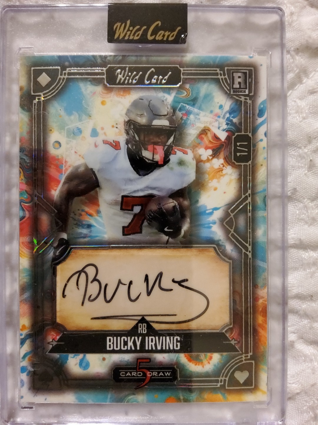 Bucky Irving Wild Card 5 Card Draw Hobby Egg Hunt Edition Autographs #BI Vintage-Rainbow Foil-Tie-Dye 15 1/1