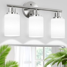 Brushed Nickel Bathroom Light Fixtures, 3-Light Vanity Lights  Vanity Lights...