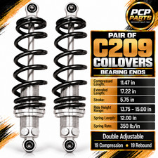 Viking Performance Coilovers 2 DBL ADJ Shocks C209 2 Springs 12" 350lb USA Made
