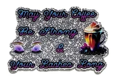 5 Pc - Lashes Long - Acrylic Flatback Charms - For Badge Reels - DIY Crafts