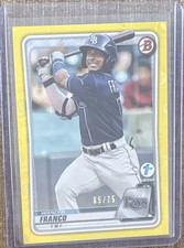 Topps 2020 Bowman Prospects Wander Franco BP-1 Rays Yellow Parallel 65/75 RC