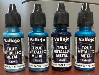 Vallejo True Metallic Metal HYDRA TURQUOISE 4 Shading Color Bottles Set