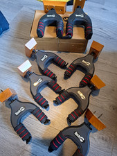 RockJam Wall Mount Guitar Hanger Holder with Padded Yoke Black/Red