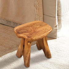 Natural Shape Stump Stool 12.5"X10"X12" Solid Wood Cedar Root End Table Rustic P