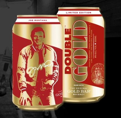 JOE MONTANA Gold Bar Whiskey Empty Can 49ers Limited Edition