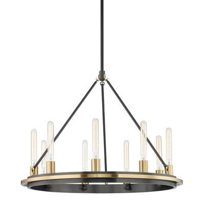 Hudson Valley Lighting Pendant Aged Old Bronze Chambers Chandelier 2732-AGB -NIB