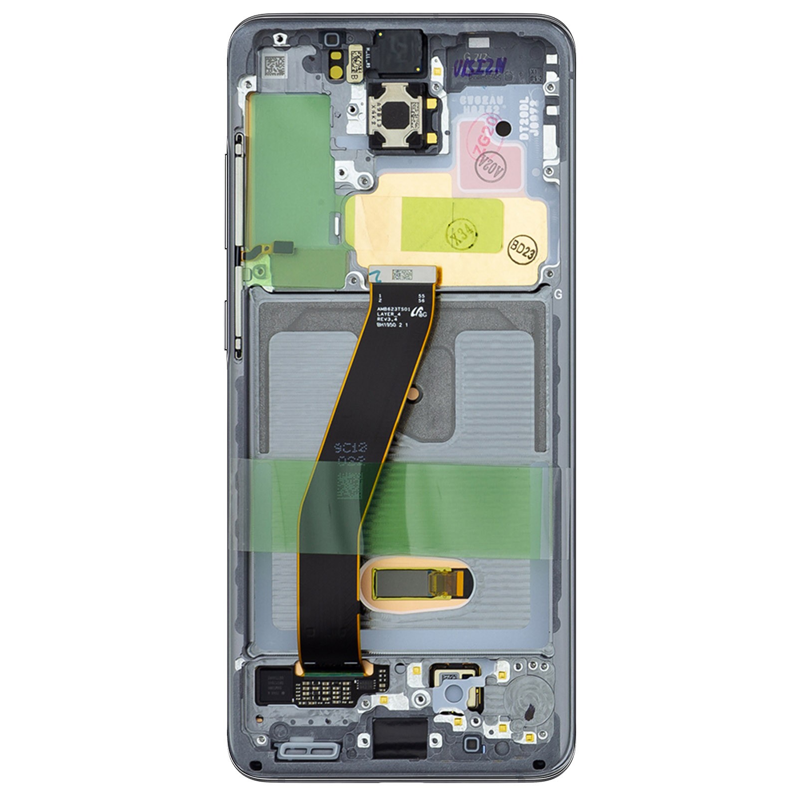 Ecran Galaxy S20 de rechange avec vitre prémontée gris finitions d'origine
