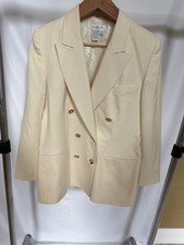 Ann Taylor Vintage Ivory Classic Ivory Jacket With Gold Buttons. Size 12