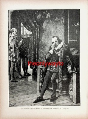 SIR FRANCIS BACON WAIT AN PUBLIKUM OF BUCKINGHAM, Buchillustration, um 1895