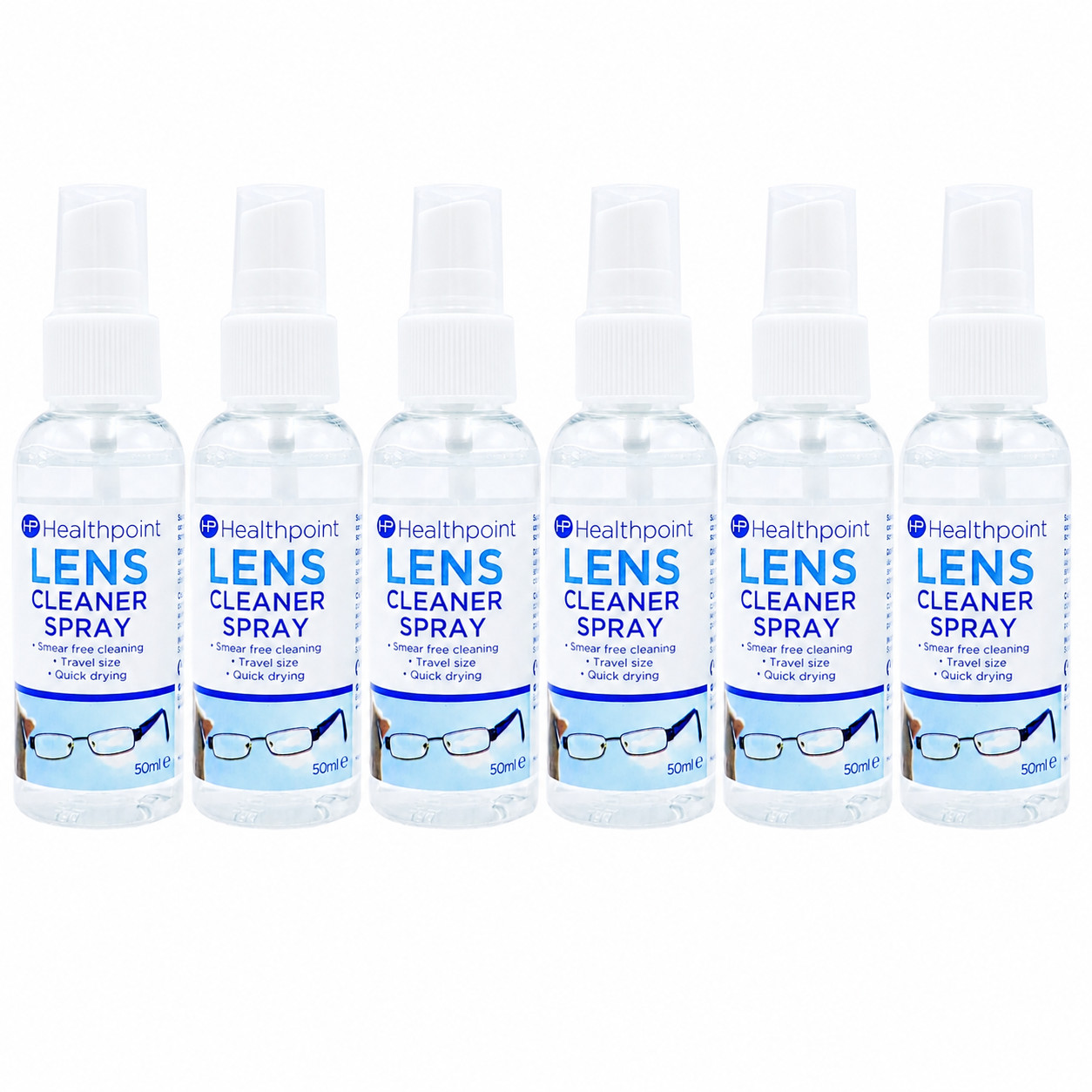 Healthpoint Lens Cleaner Spray 6 Pack 50ml Glasses Sunglasses Screens Camera