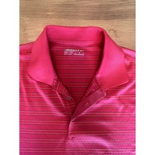 Nike Golf Nike FIT DRY Short Sleeve Polo Shirt Red Striped Size L Mens