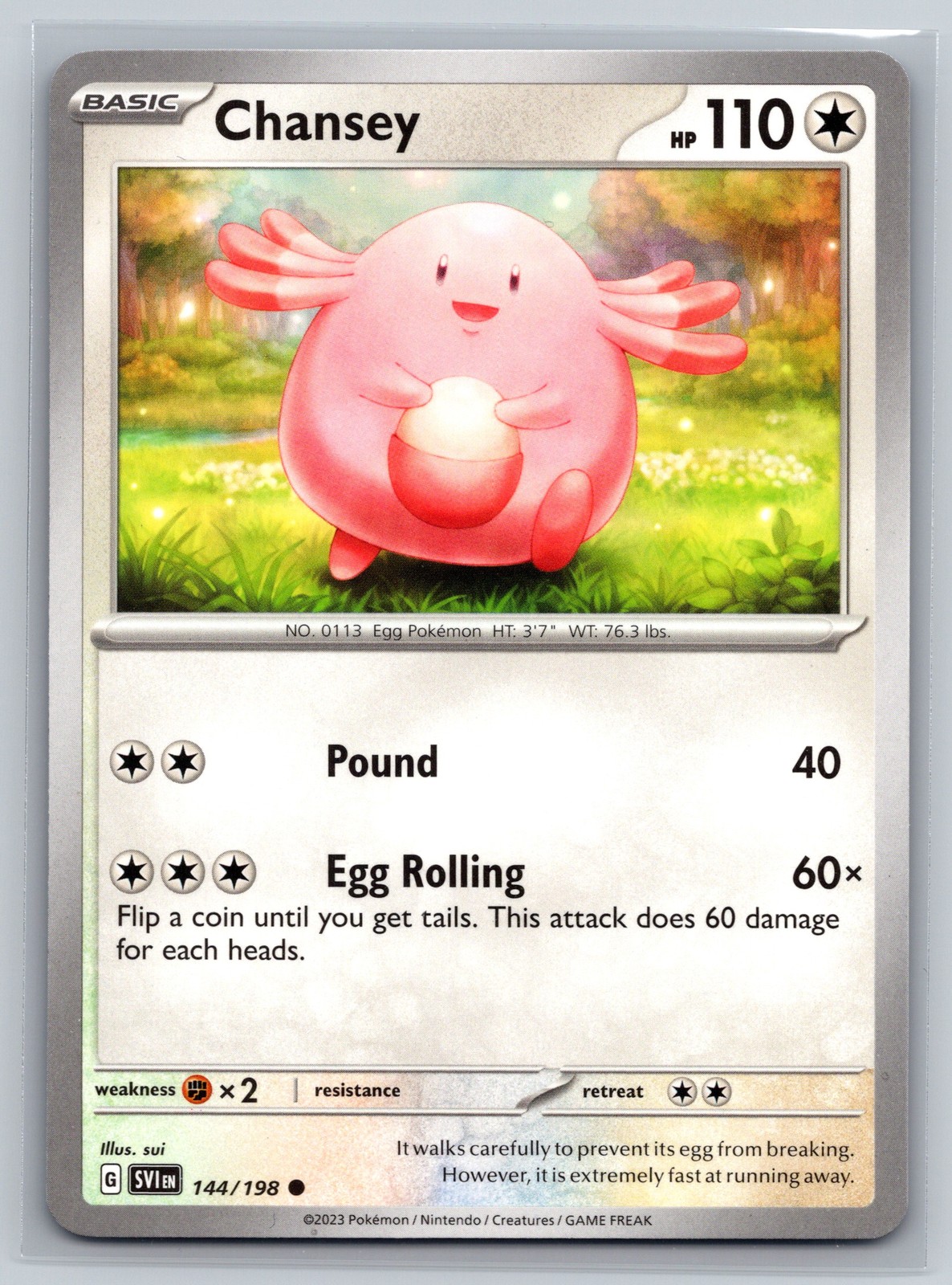 Chansey 144/198 Scarlet and Violet Common Pokemon TCG Colorless Basic Card