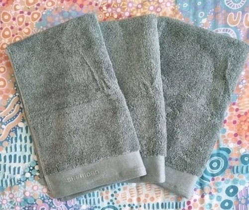💜LUXURY RETREAT 3pc Turkish Cotton HAND Towel Set by SHERIDAN RRP $114💜