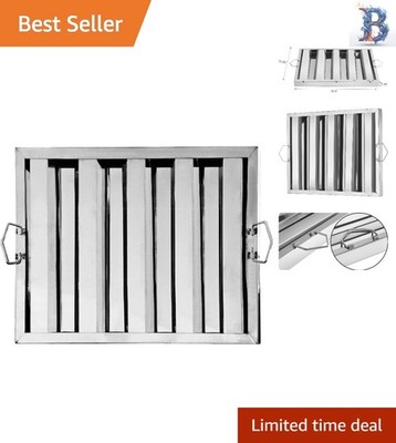 High-Performance 20'' W x 16'' H Stainless Steel Hood Filter - Fire Safe Design