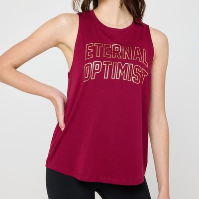 Nwt SPIRITUAL GANGSTER - S Optimist Jade Tank Top Summer Graphic Cotton Red