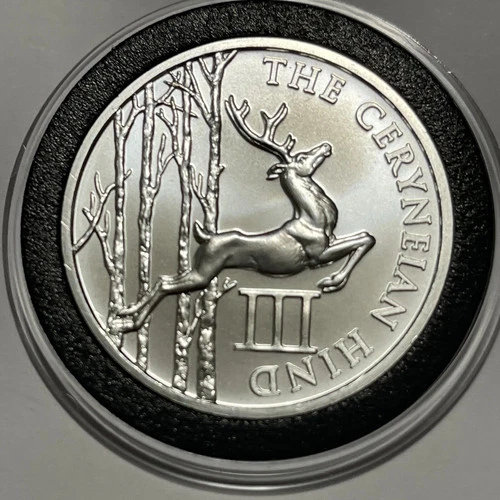 Ceryneian Hind Hercules Rare Coin 1 Troy Oz .999 Fine Silver Round mintage 7433!
