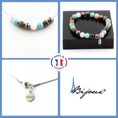 A Bijoux Hematite Beads Necklace and Bracelet Jewelry Set Minerals and Gemstones