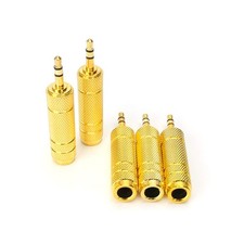 SiYear 5 Pack 3.5mm 1/8" Male Plug TRS to 6.35mm 1/4" Female Stereo Jack Ada...