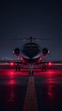Private Jet Runway Night Luxury Travel Aesthetic Desktop Wallpaper HD