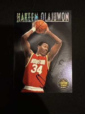 1993/94 Skybox  CENTER STAGE CS6 Signed  HAKEEM OLAJUWON JSA COA Auto