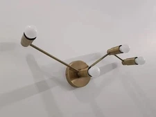 Mid Century Modern Wall Lamp Mounted Sconce 4-Light Minimalist Raw Brass Fixt...