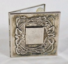 Vintage Godinger Silver Company Art Deco Mirror Compact Magnifying Vines Leaf
