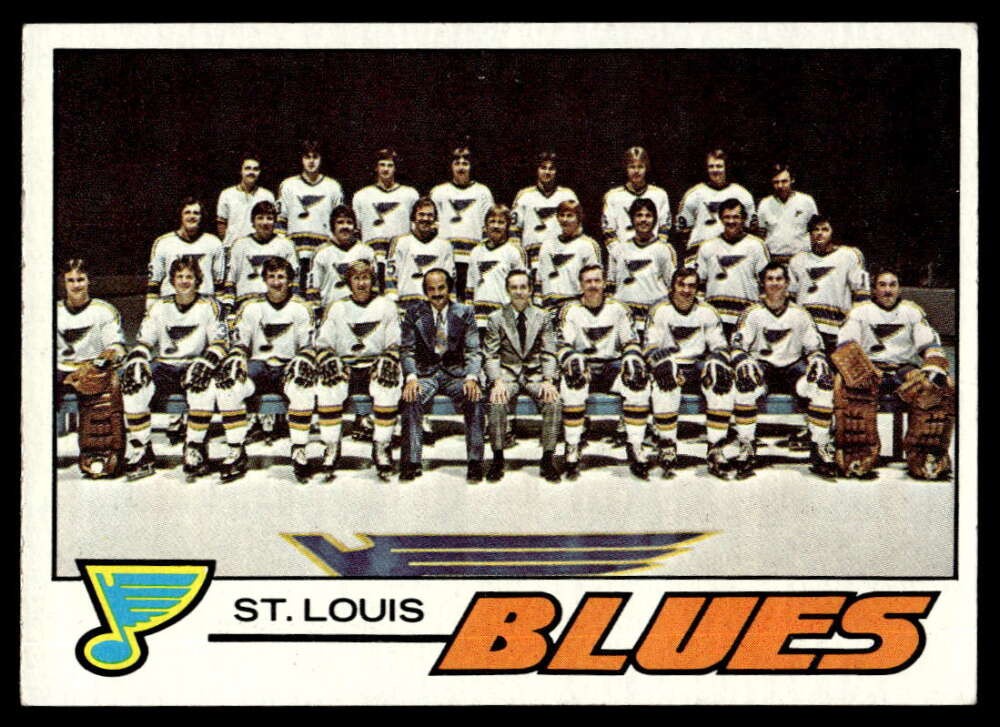Blues Team #85 Hockey Cards 1977 Topps trading card — raw and PSA graded price guide